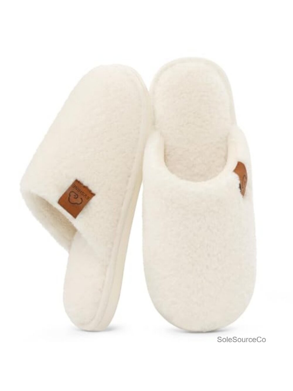 Fuzzy House Slippers with Memory Foam, Lightweight Closed-Toe Indoor Scuff